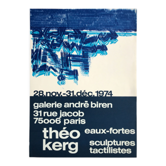 Affiche en lithographie Théo Kerg, Galerie André Biren, 1974