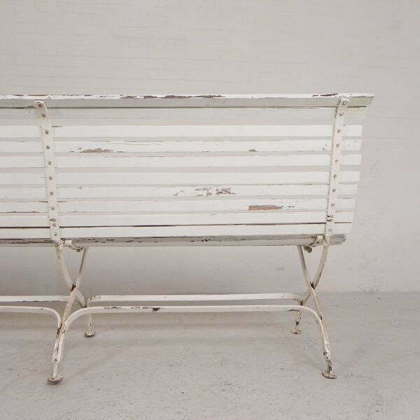 Banc de jardin, banc à lattes, pliant, 2 mètres de long, années 1930