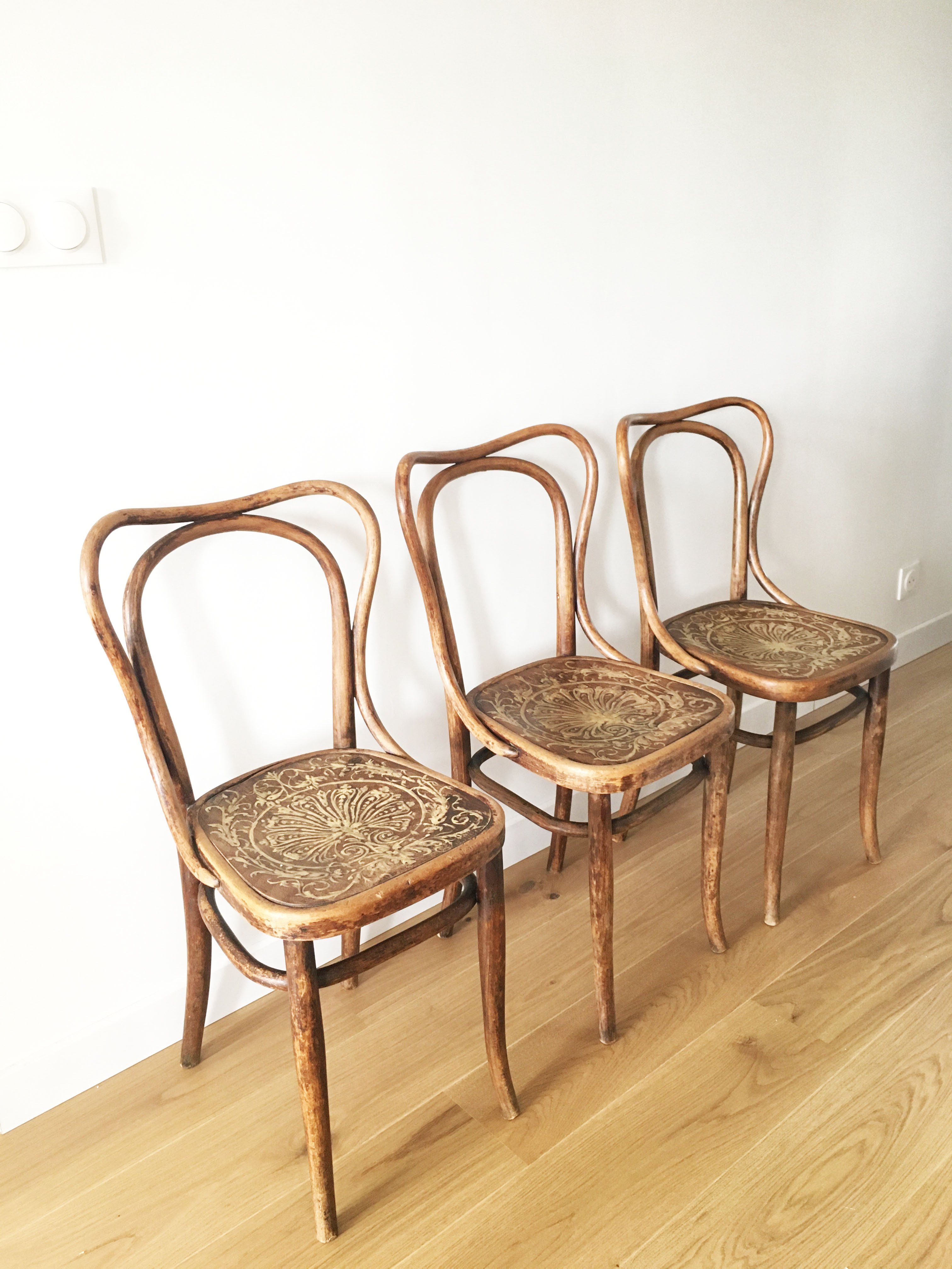 3 bistro chairs J&J Kohn, 1900