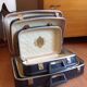 Set of three grey air hostess suitcases / vintage 60s-70s