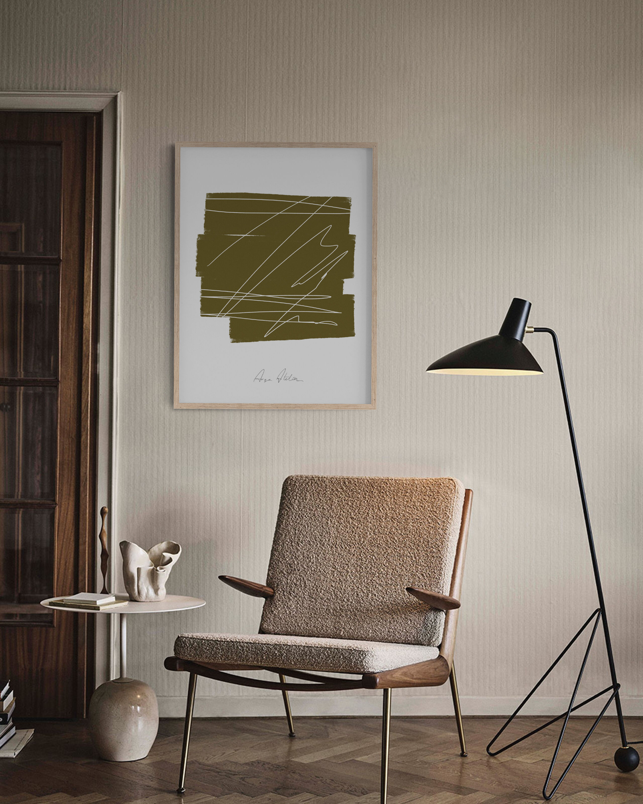 Framed abstract giclee art print 50x70cm