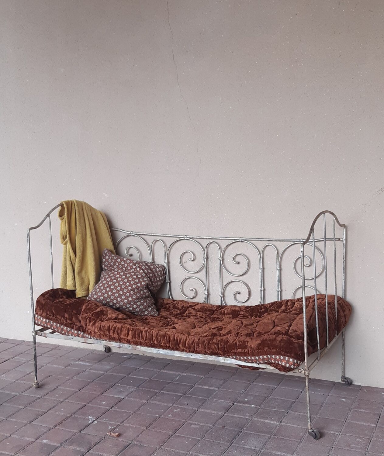 Old wrought iron bench