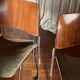 Lot de 4 chaises vintage design années 70 – bois, chrome