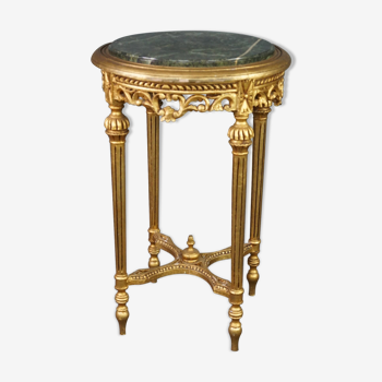 Antique plant support in Italian marble and gilded wood