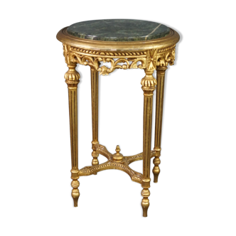 Antique plant support in Italian marble and gilded wood