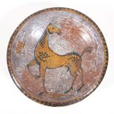 Yvon Roy dish with horse pattern