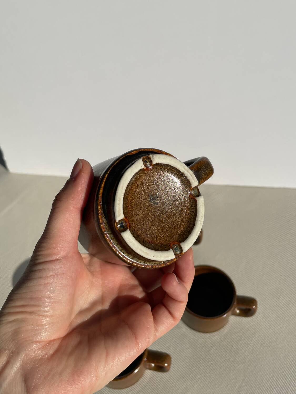 Stoneware coffee mugs
