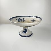 Compotier terre de Fer Pexonne, motif oiseau bleu fin XIXe