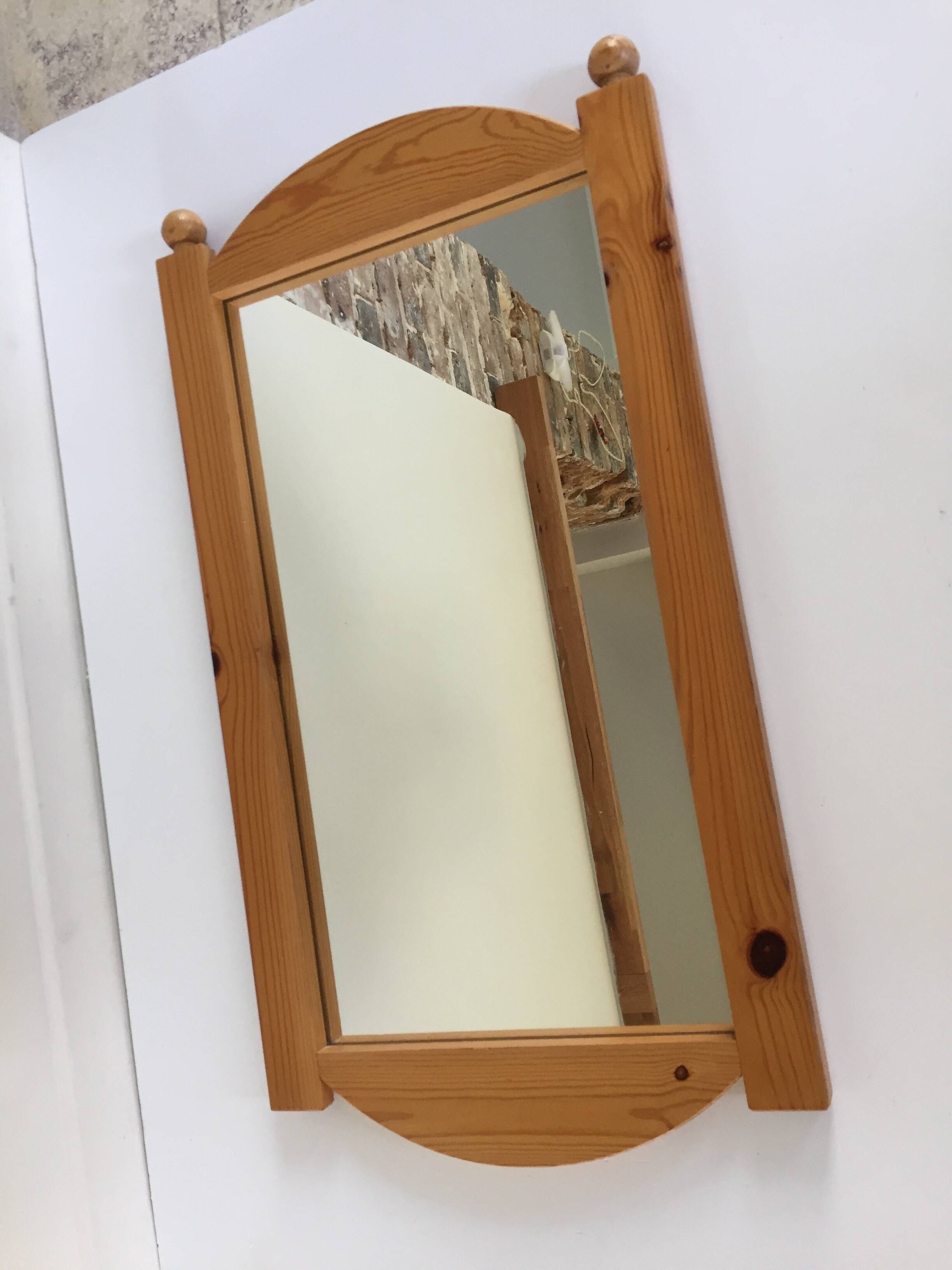 Miroir mural pin massif vintage