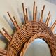 Large vintage mirror in rattan 60s bamboo wicker