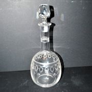 Antique carafe with guilloché spiral decoration – pantograph chemical engraving, circa 1900
