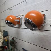 Paire d'appliques vintage eyeball des années 70