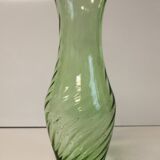 Emerald glass vase, Italy, 1970.
