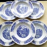 6 Pyroplan porcelain soup plates