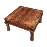 Table basse en bois massif avec 2 tiroirs.