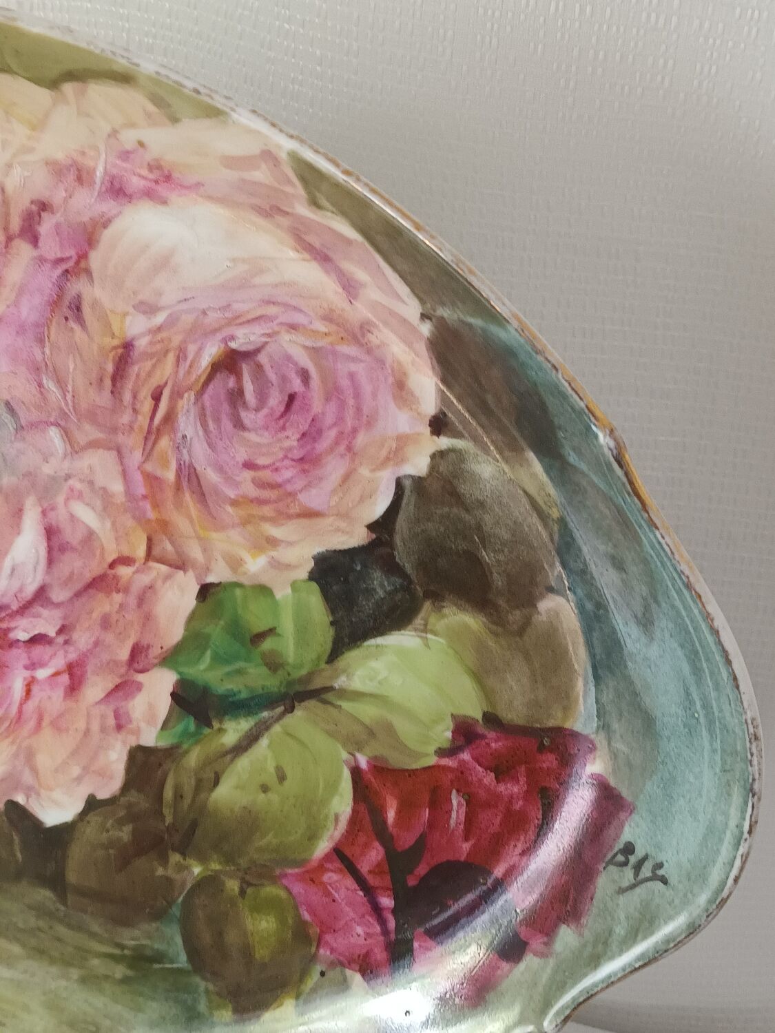 Decorative oval flat Limoges UC France