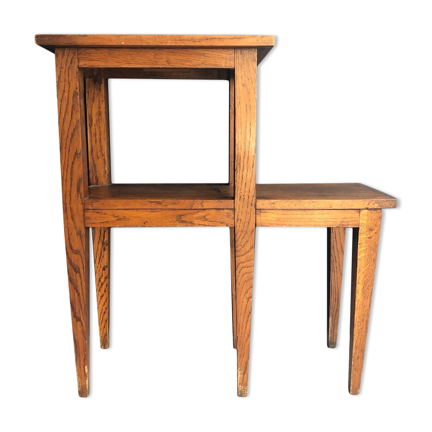 50s oak fifth wheel console