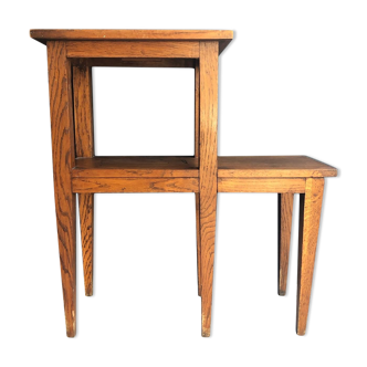 50s oak fifth wheel console