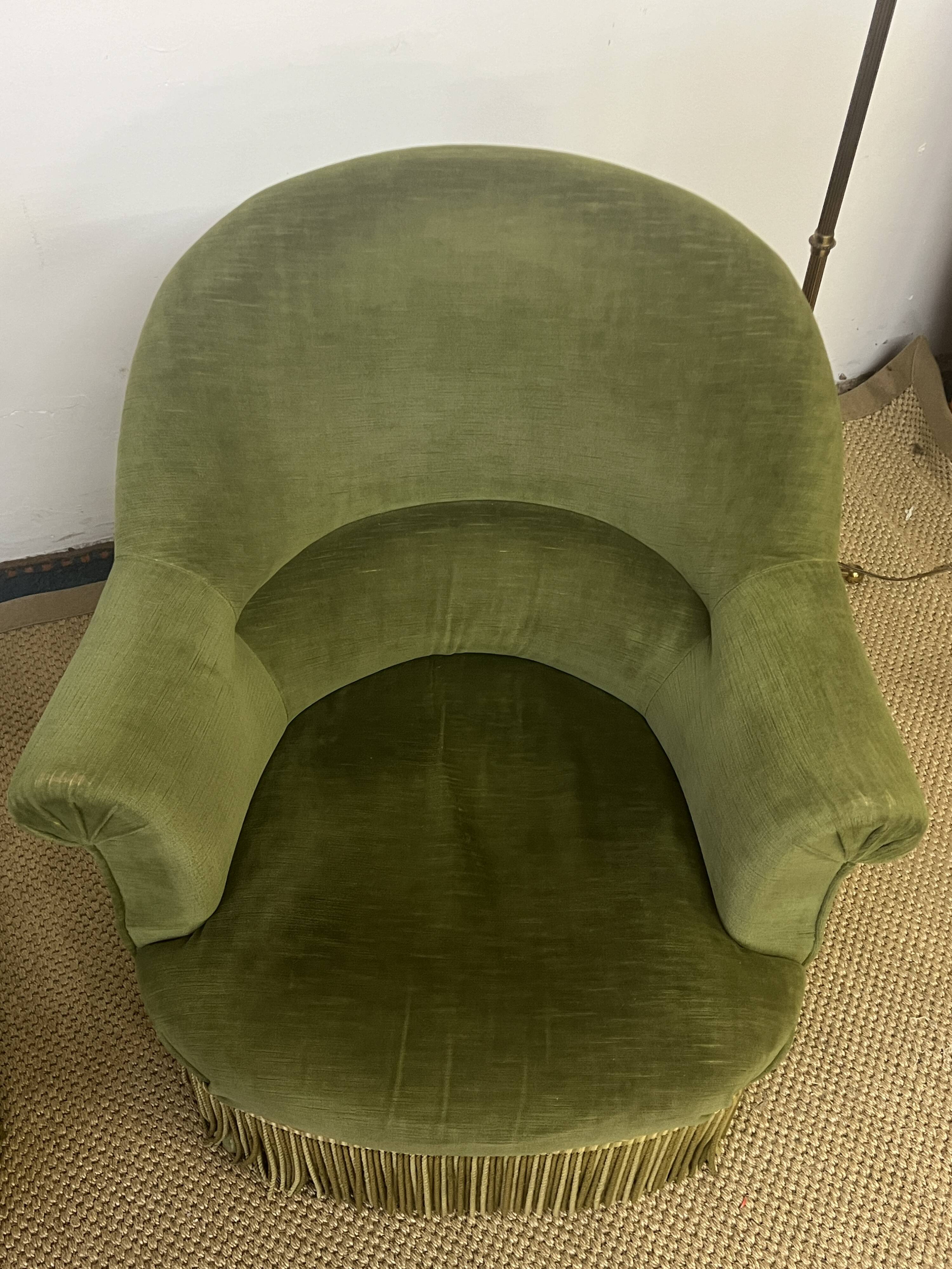 Pair of green toad armchairs