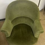 Pair of green toad armchairs