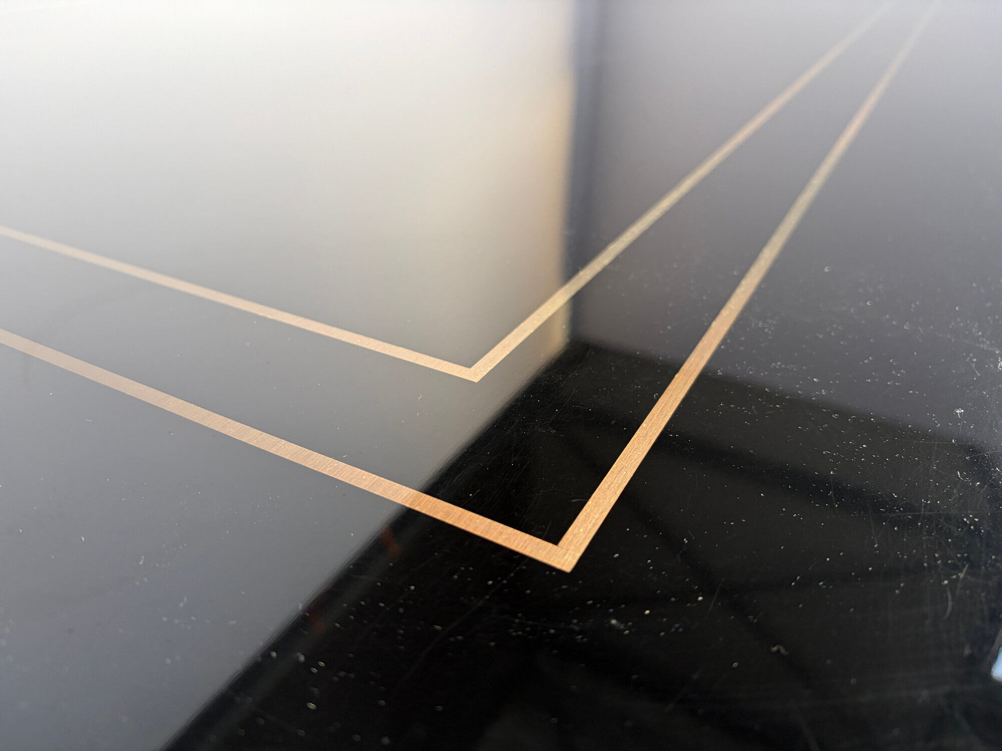 Vintage lacquer and brass dining table, 1970s
