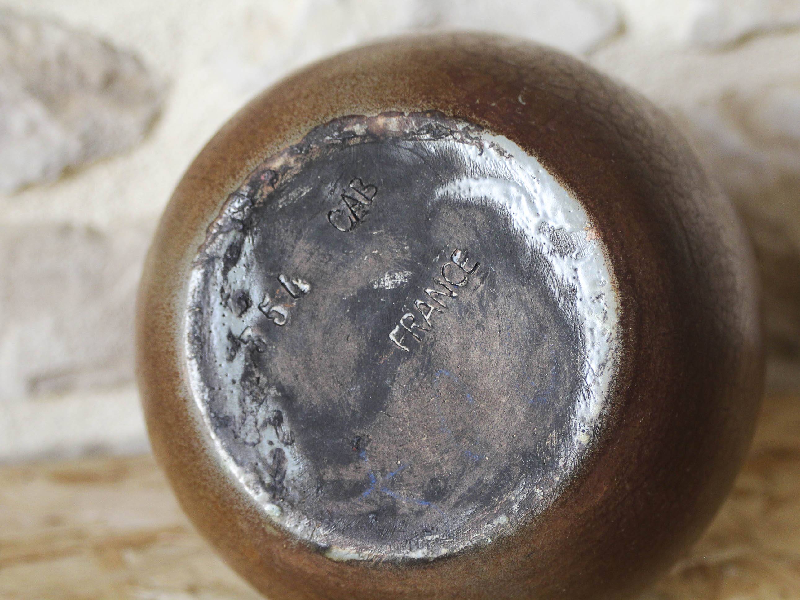 Coloquinte Vase Bordeaux Art Ceramics