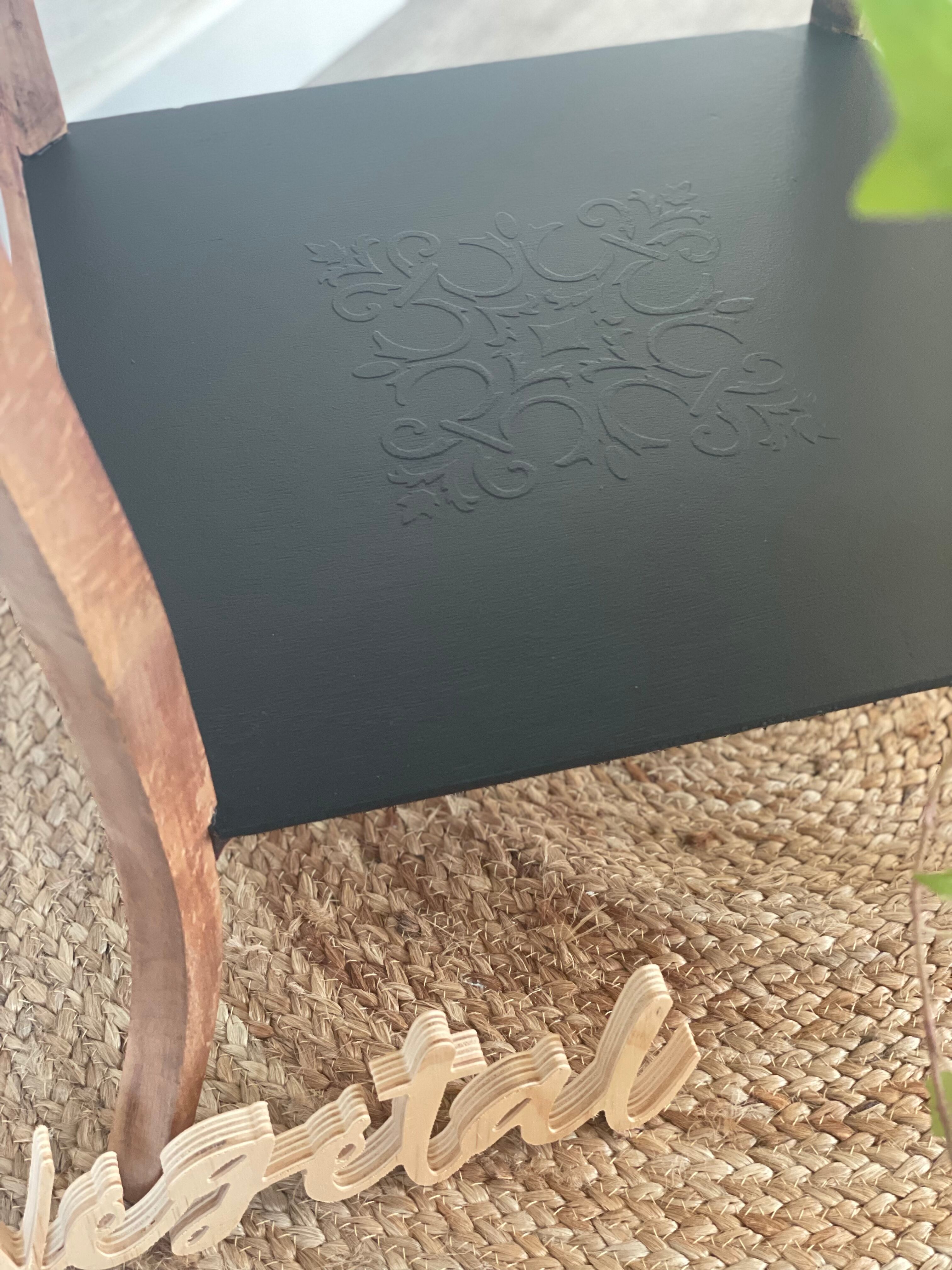 Black and wood side table