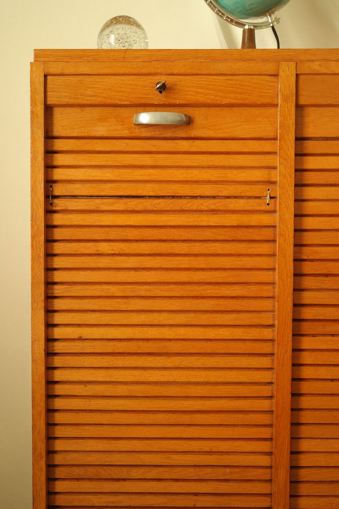 Radia vintage oak double curtain binder cabinet