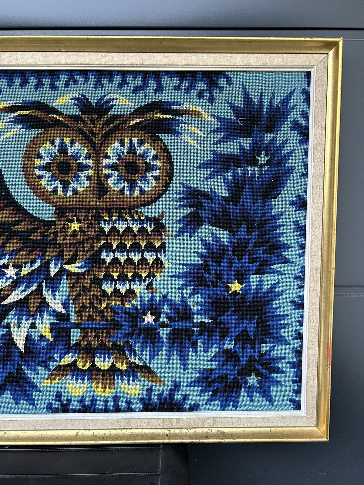 Vintage tapestry 70s Alain Cornic "La Nuit"