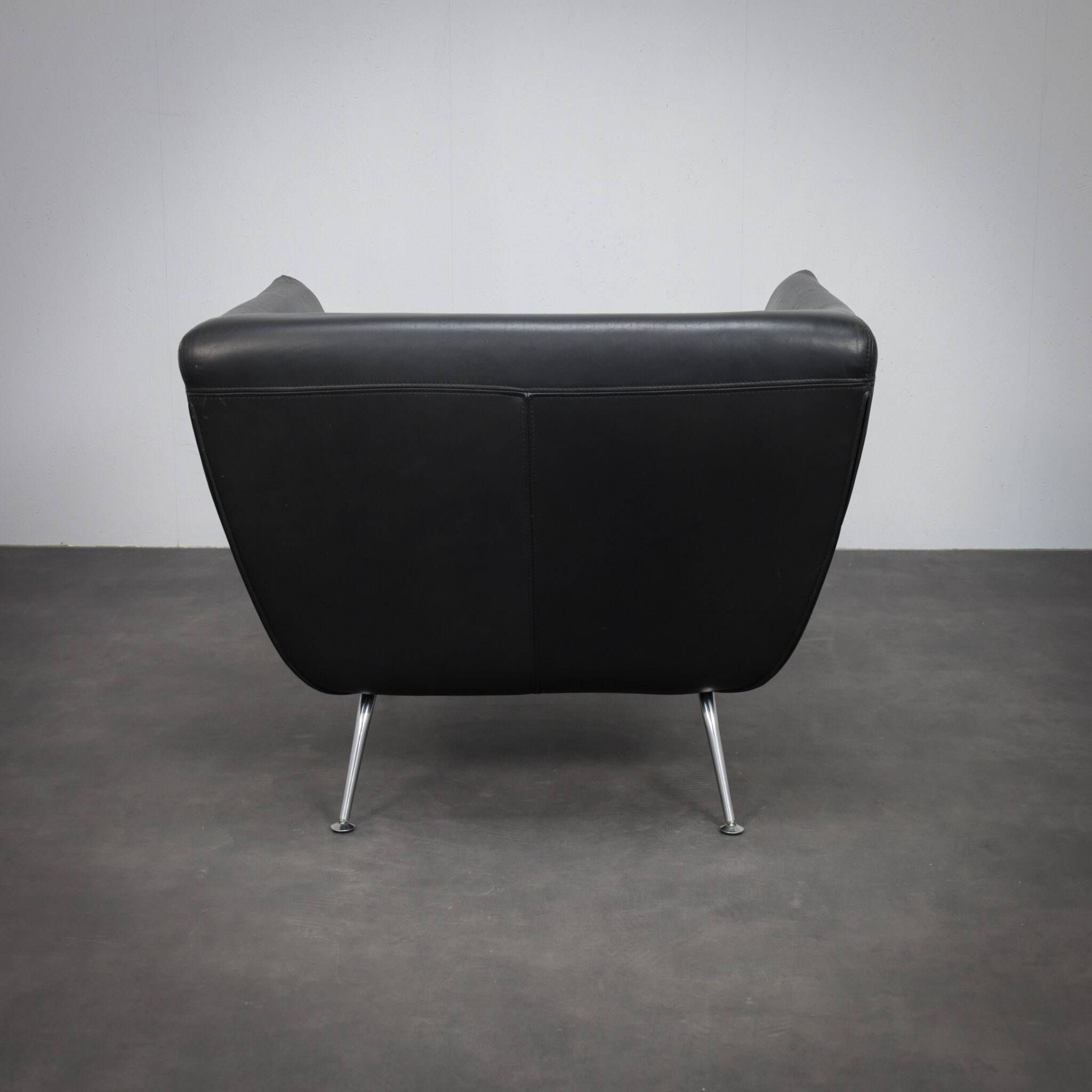 Rare leather lounge chair by Stefan Steenkist for Young International, Netherlands, 1990s