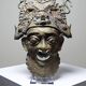 Vintage bronze African mask Bamoun, Cameroon