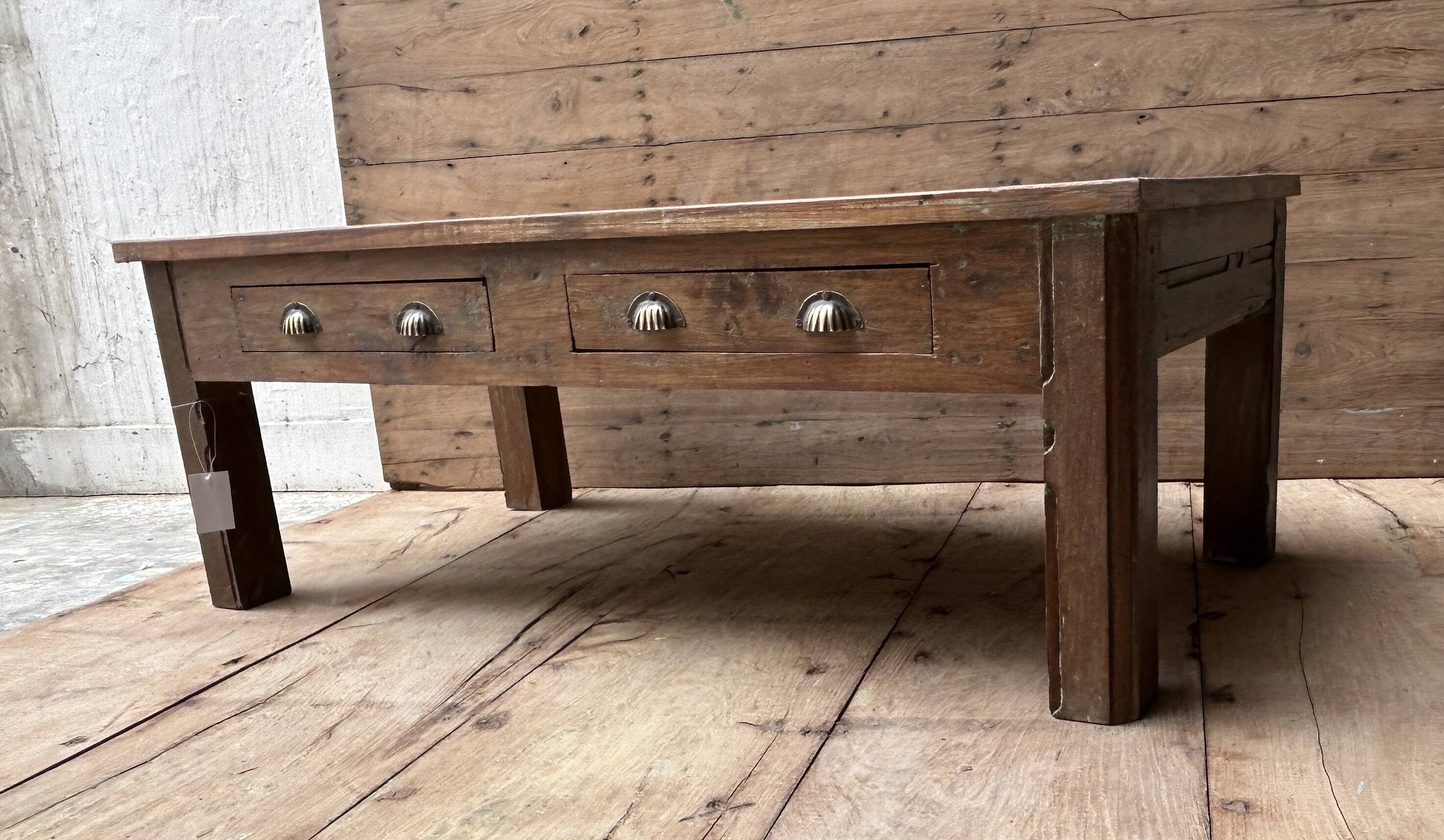 Burmese teak coffee table