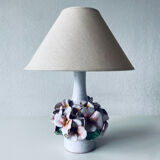 Terracotta lamp flower in relief