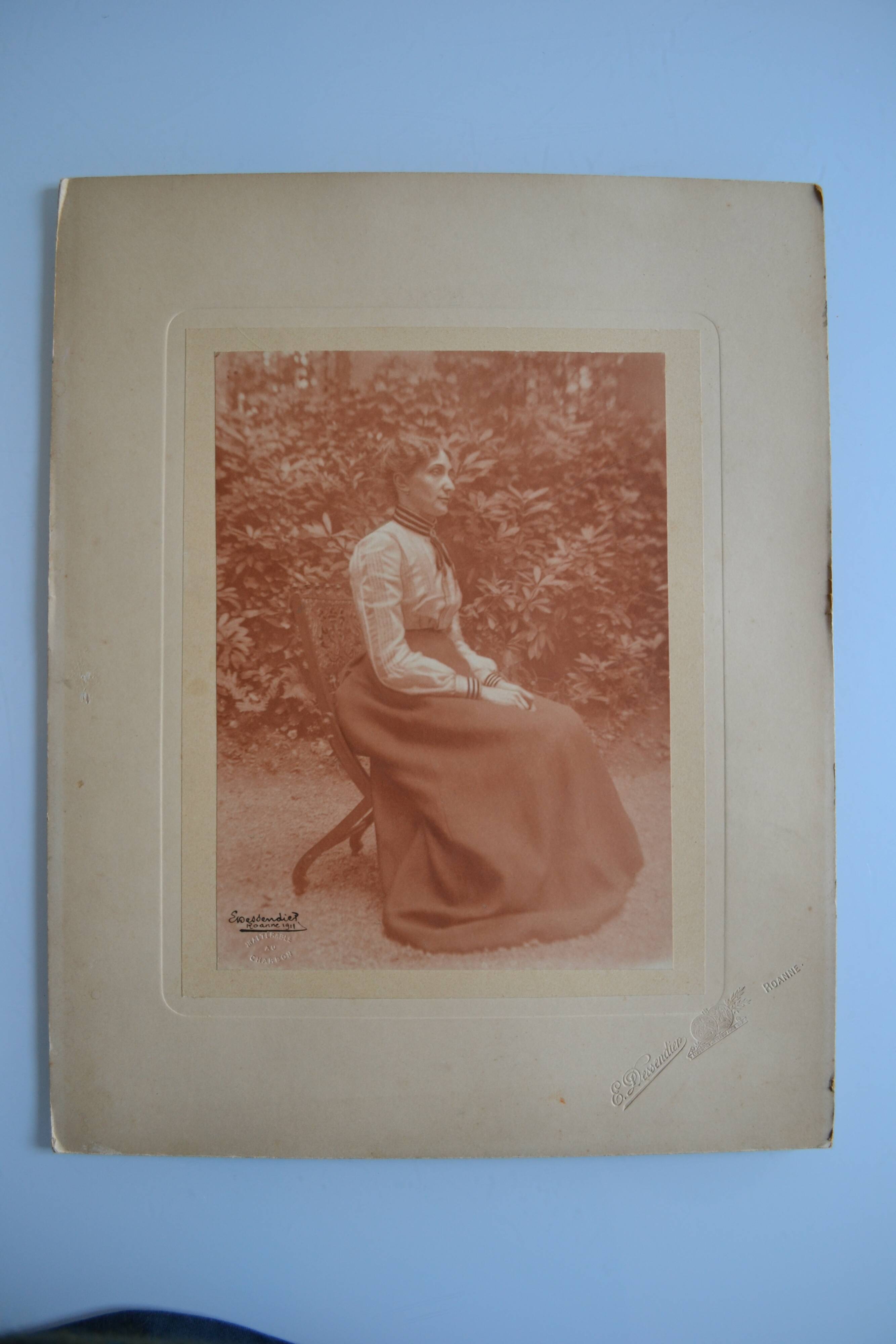 Old albumen print photo by Émile Dessendier in Roanne in 1911