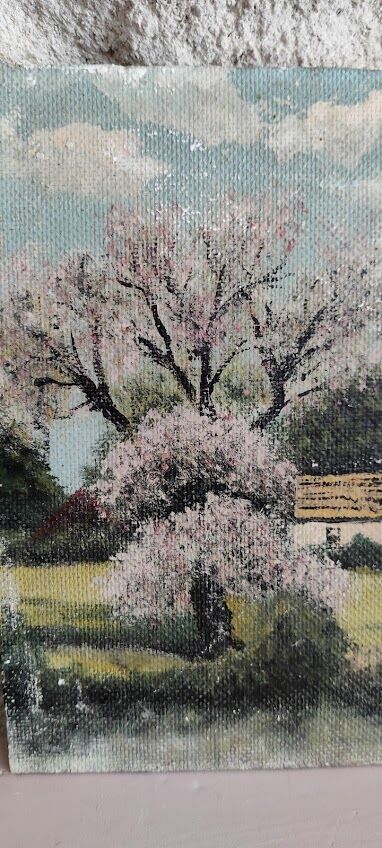 Painting on wood signed