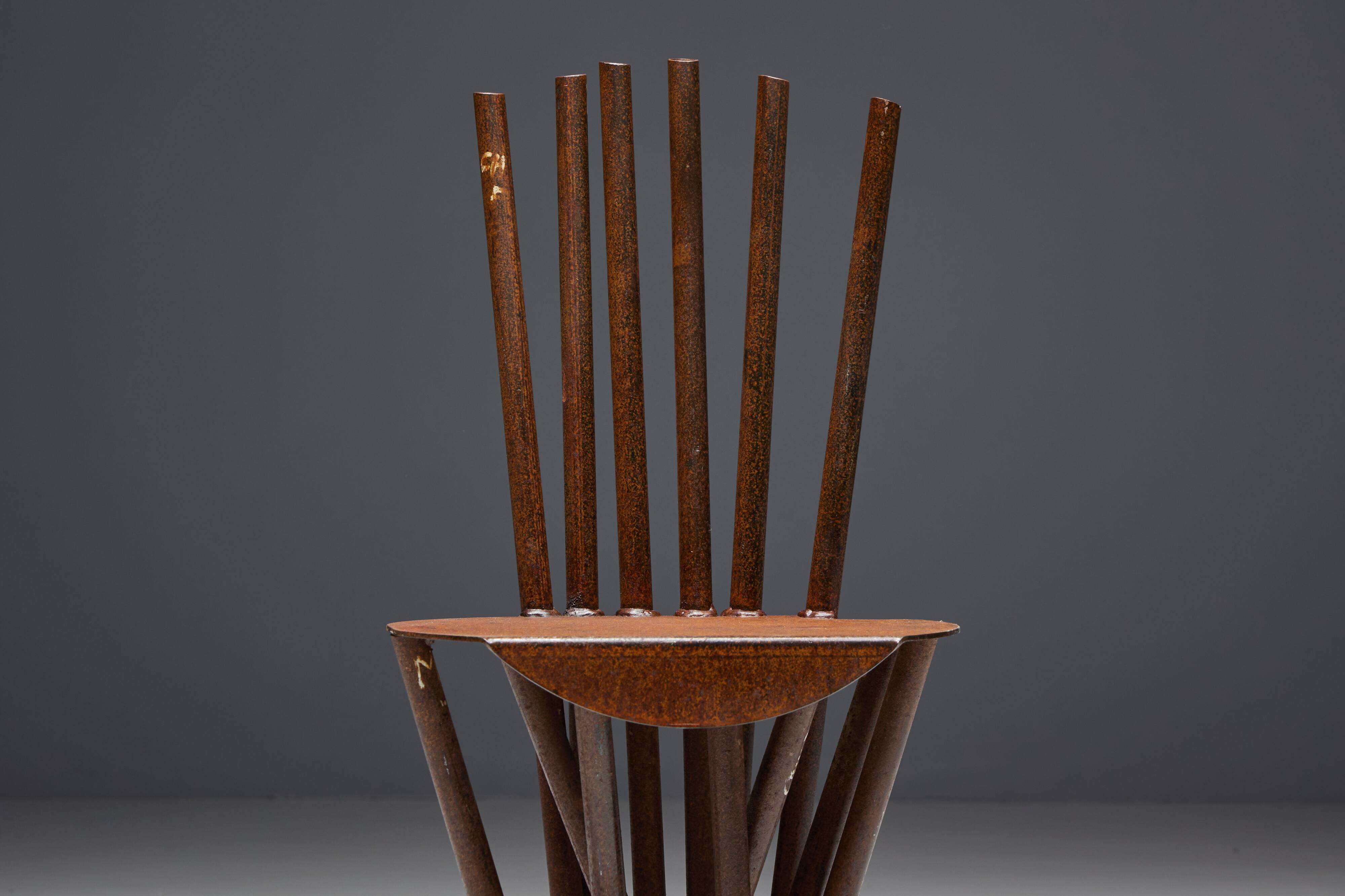 Industrial Wabi Sabi Primitive Chairs, France, 1950s