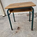 Pair of desks desks school 1960 in metal and oak