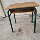 Pair of desks desks school 1960 in metal and oak