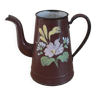 Enamelled coffee maker burgundy old flower décor