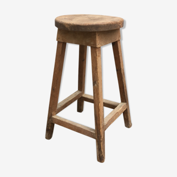 Tabouret d’atelier en bois dans son jus