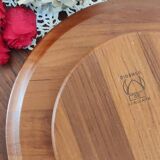 Old Scandinavian teak turntable aperitif tray