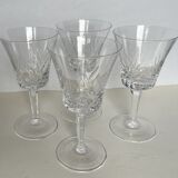4 carved crystal wine glasses