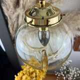 Lamp walking/suspension lamp large globe vintage molded glassware Murano smoked yellow