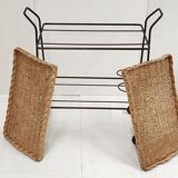 Vintage rattan & steel service 1950