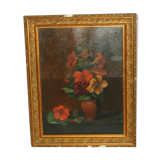 oil on flower bouquet panel