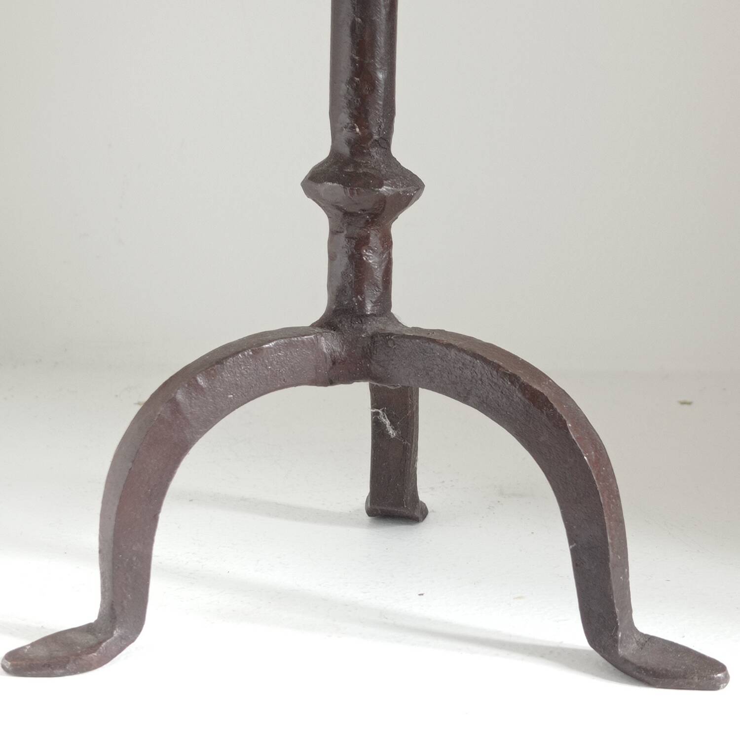 Brutalist wrought iron candle holder
