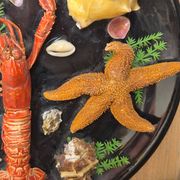 Unusual vintage wall plate seafood curiosity cabinet