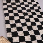 Moroccan Handmade Beni Ourain Rug 95 x 177 cm - Checkered Berber Runner rug
