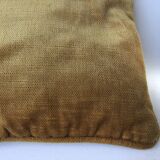 Golden yellow color velvet cushion