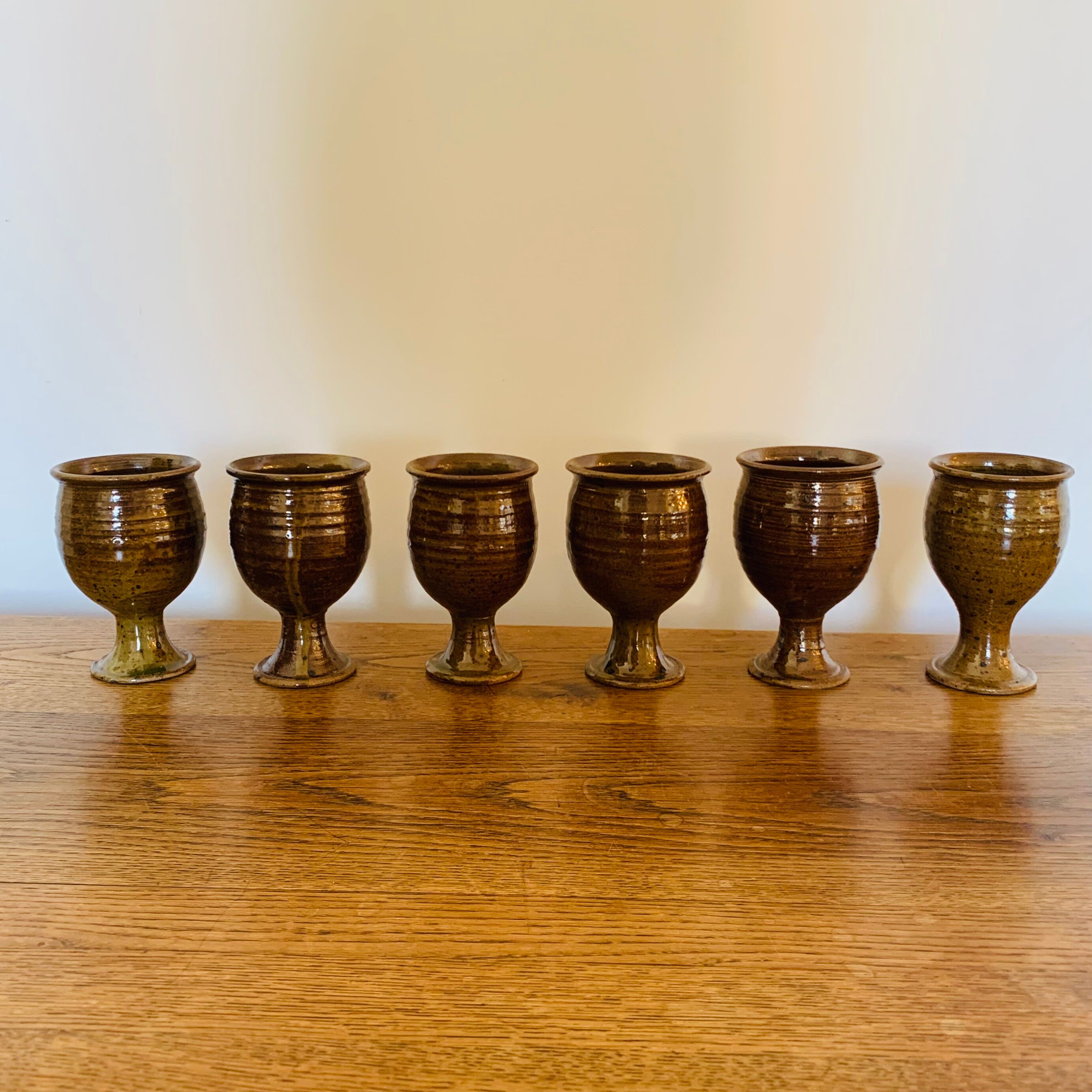 Set of 6 stoneware glasses